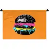 Hamburger - Oranje - Neon - popart Wandkleed katoen klein -zz3d