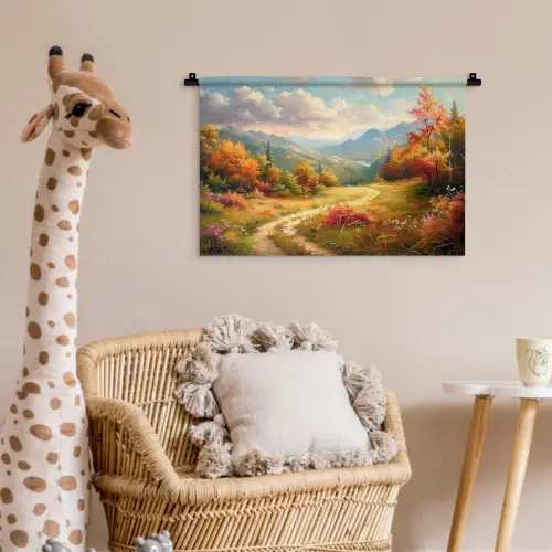 Landschap - Illustratie - Natuur Wandkleed katoen klein -wsfeer5_kind