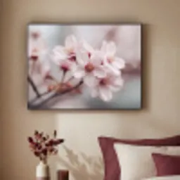 Bloesems - Meeldraden - Geel - Wazig Textielframe - compleet frame klein -sfeer1