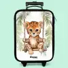Luipaard welp op een schommel waterverf illustratie Kinderkoffer - Zwart klein -zzz_website3d_nbs2