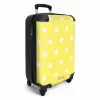 Gele achtergrond met witte stippen NBS - Handbagage koffer - Kinderen Unisex middel -productfoto_3d