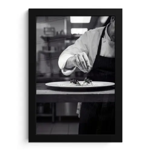 Chef - Garnering - Gerecht fotolijst zwart zonder passe partout klein -3d