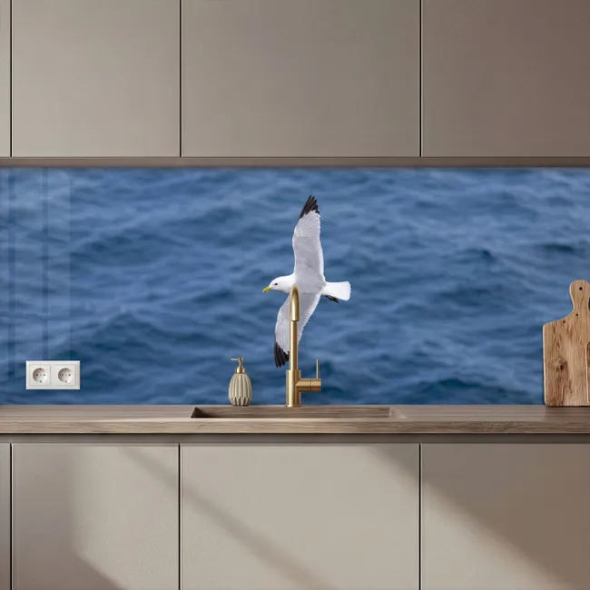 Keuken achterwand - Zeemeeuw - Oceaan - Blauw