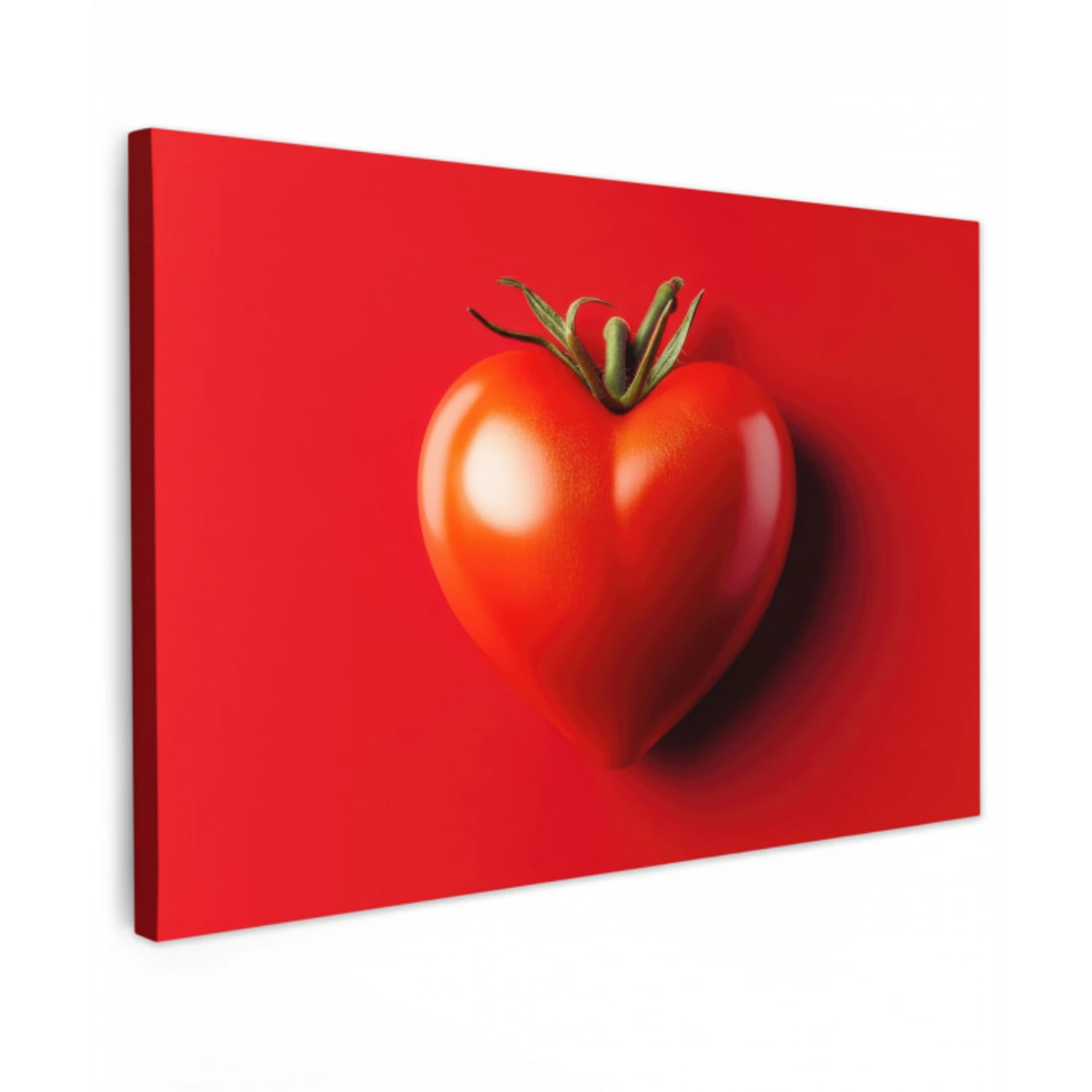 Tomaat - Rood - Hart Tuinposter op houten frame 2 cm dik klein -3d