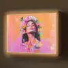 Portret - Bloemenkroon - Vrouw Light Box met batterij (Wandlamp) middel -z3d_website