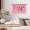 Love - Roze - Spiegeling Wandkleed katoen klein -sfeer1