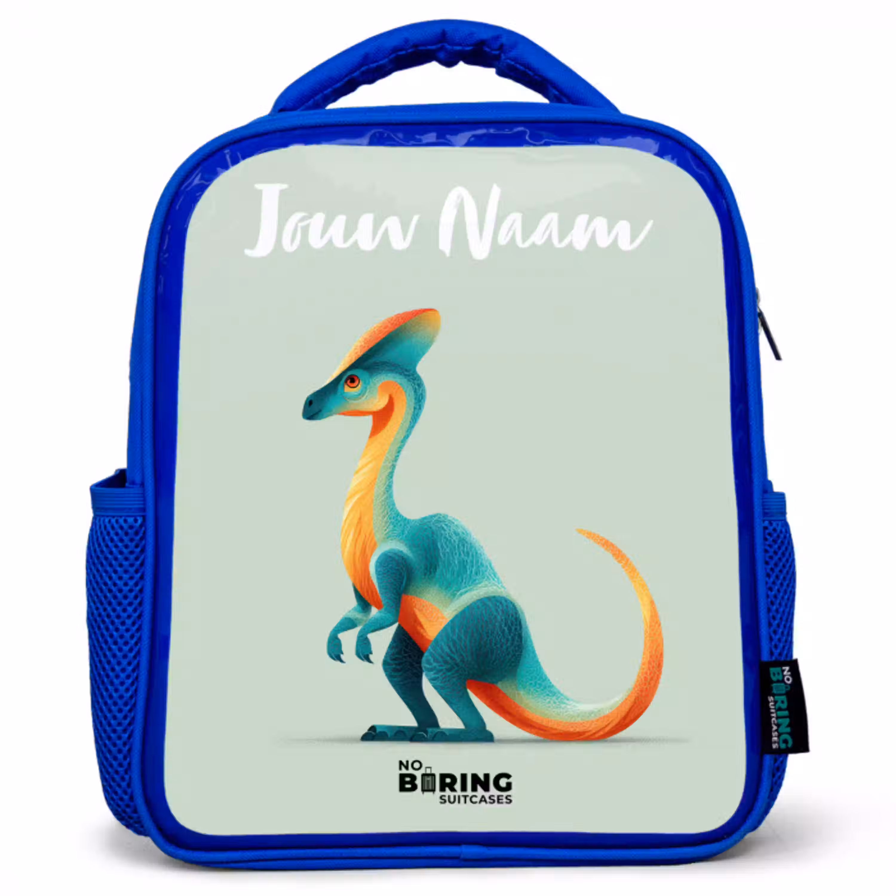 Dino - Blauw - Dier Kinderrugzak - Blauw middel -3d