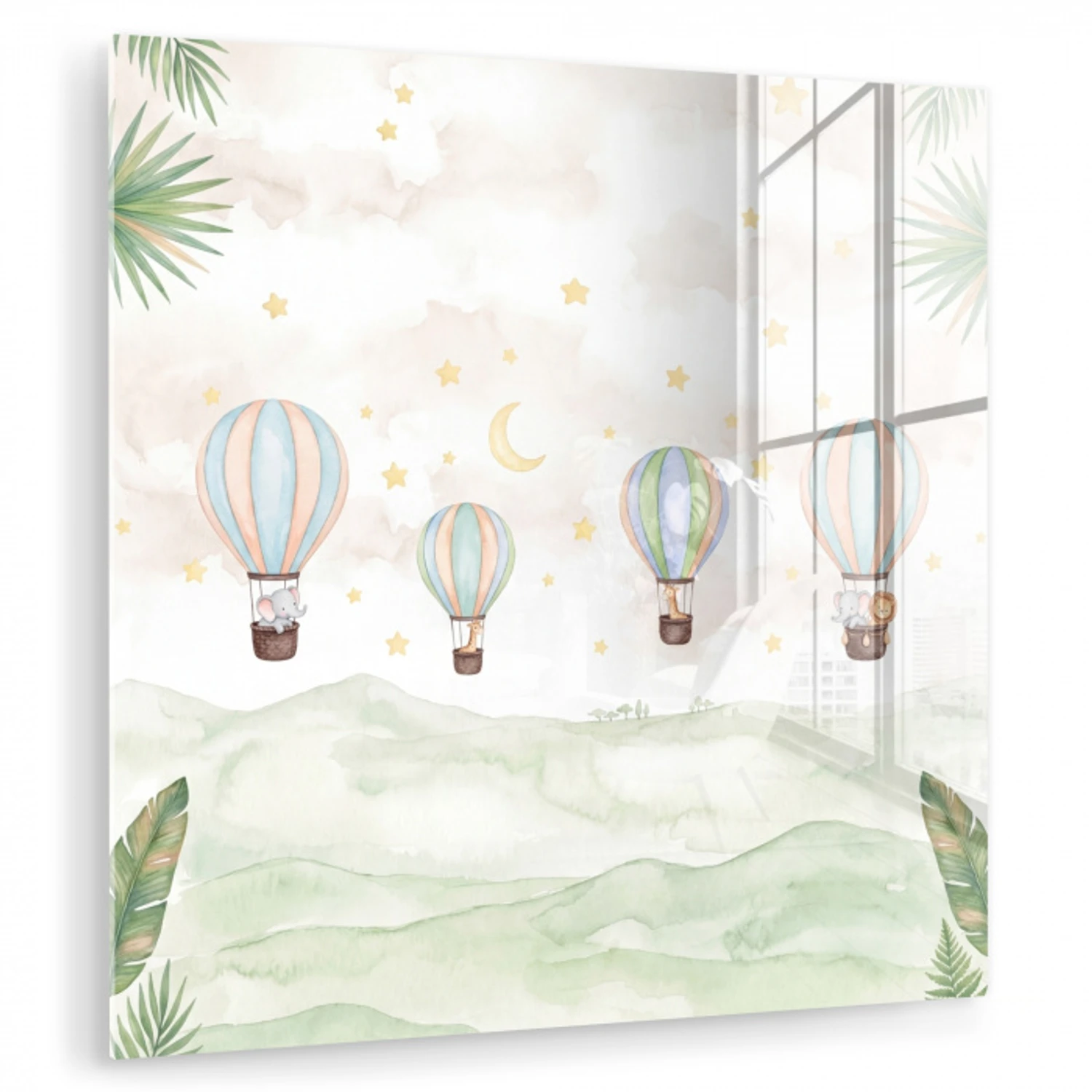 Aquarel - Luchtballonnen - Pastel plexiglas 5mm klein -zzzproduct_nieuw