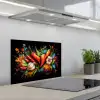Groente - Peper - Knoflook - Graffiti - Verf - Kleurrijk keuken achterwand spatscherm klein -3d_schuin
