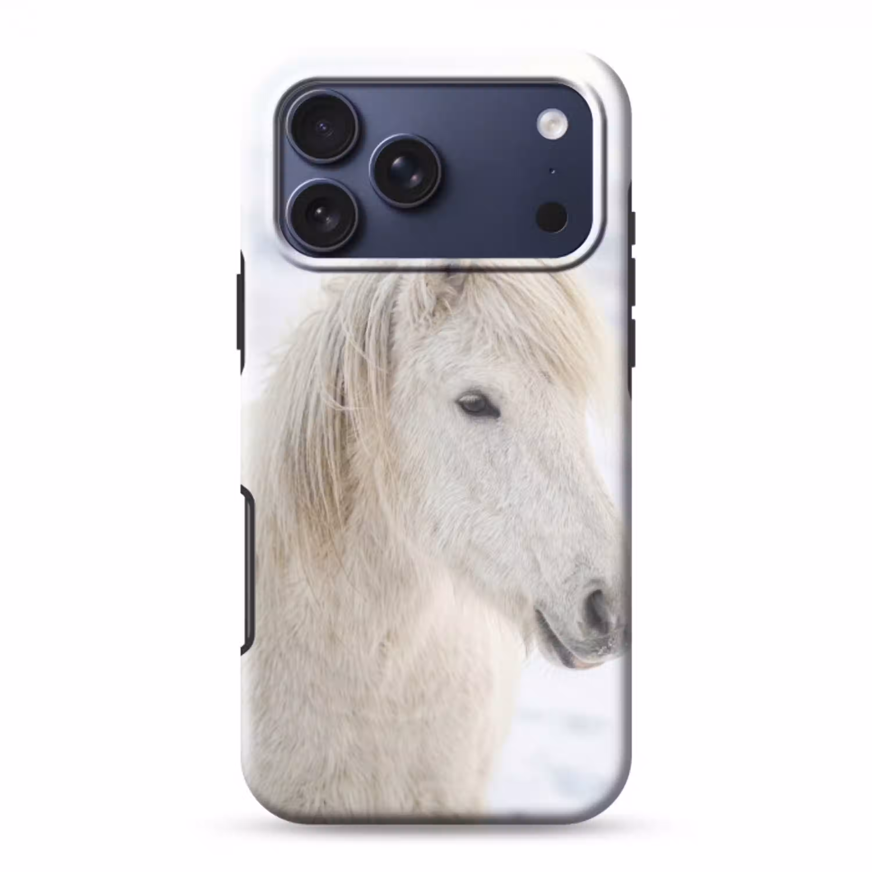 Paard - Kop - Winter - Dieren - Wit Toughcase MagSafe Apple iPhone 17 Pro Max klein -3d