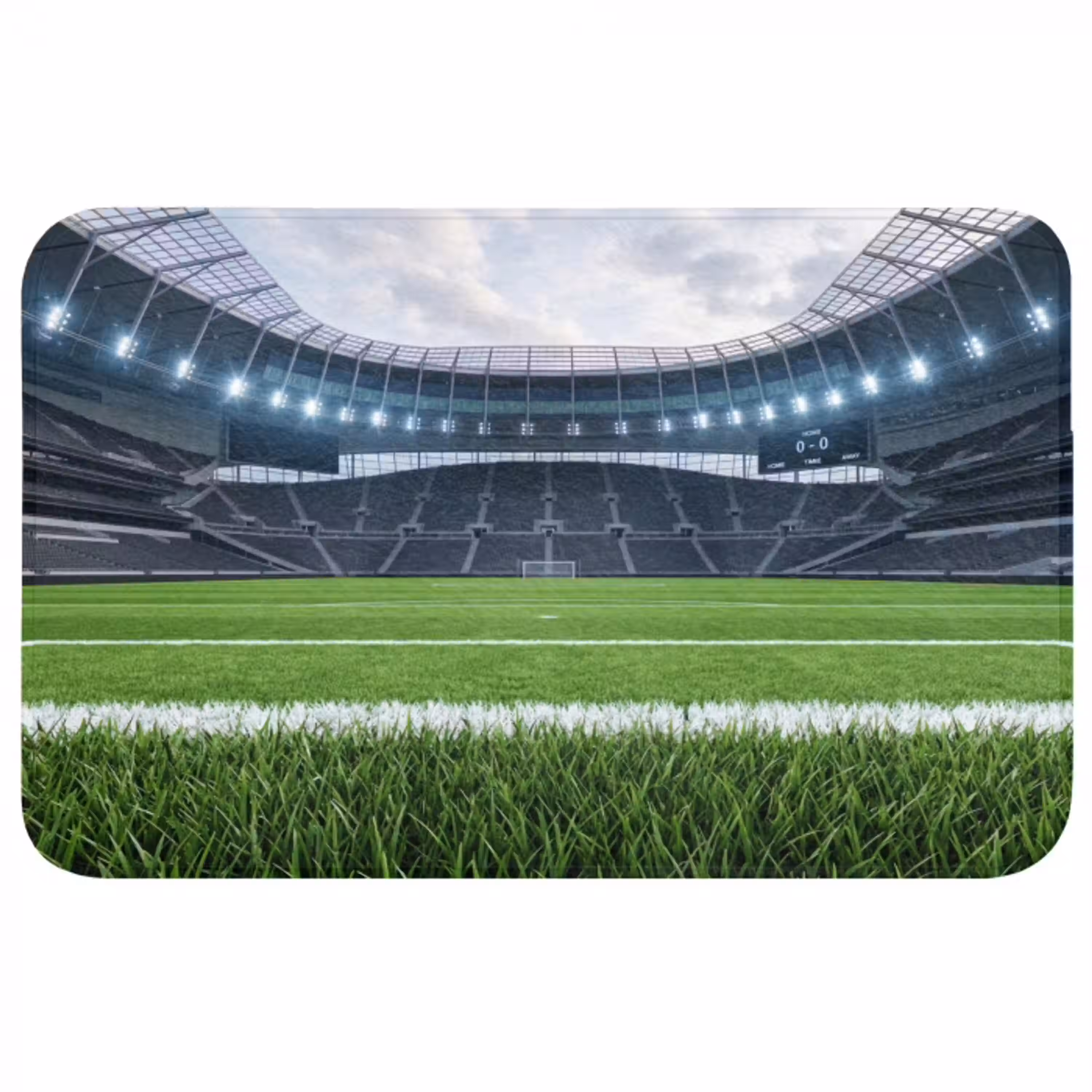 Voetbal - Stadion - Sport - Groen Badmat middel -3d