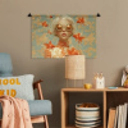 Goudvissen - Oranje - Vrouw - Blond Wandkleed katoen klein -wsfeer4_kind