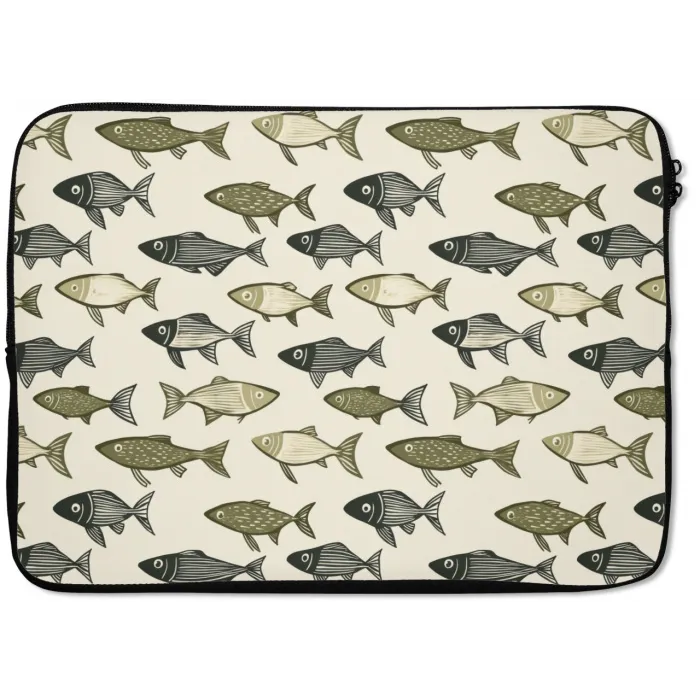 Vissen - Klassiek - Groen laptophoes neopreen klein 279 -zkaufland3dotto