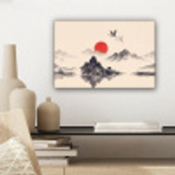 Oosters - Kraanvogels - Landschap canvas 2cm klein -sfeer6
