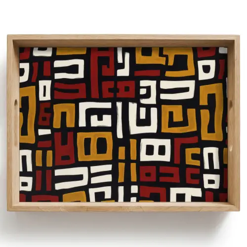 Abstract - Patroon - Rood Dienblad Rechthoek middel -z3d_shopping