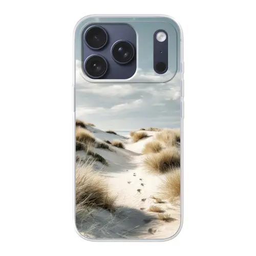 Duinen - Gras - Sporen - Wolken Telefoonhoesje iPhone 17 Pro klein -3d