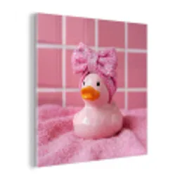 Badeend -Strik - Roze plexiglas 5mm klein -z3d