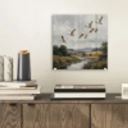 Eenden - Rivier - Landschap - Vlucht - Nostalgisch plexiglas 5mm klein -sfeer1