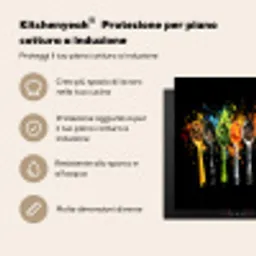 Lepels - Kruiden - Modern - Graffiti - Verf - Kleurrijk Inductie beschermer vinyl 3mm middel -zzzsfeer2_ITA