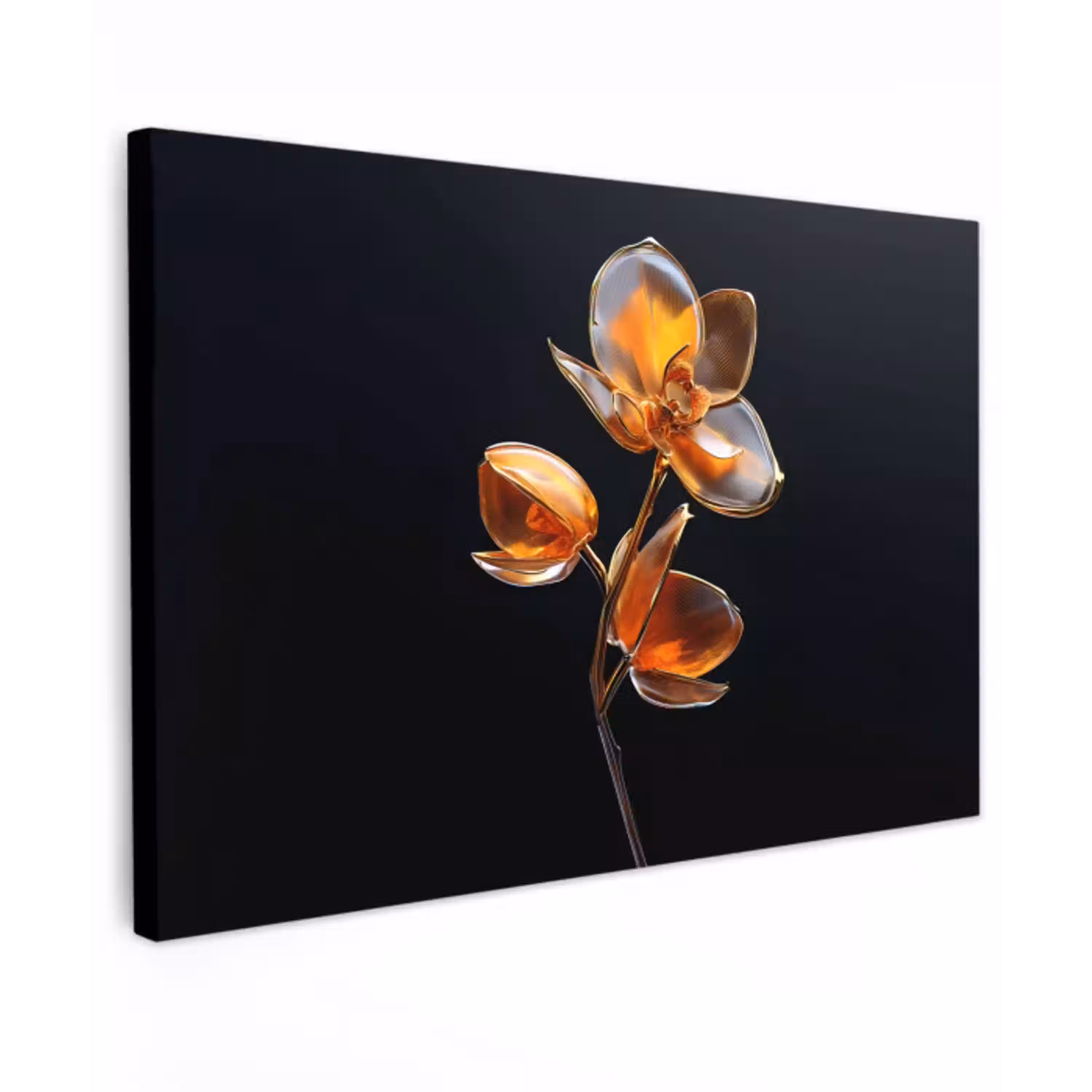 Bloem - Orchidee - Oranje canvas 2cm klein -z3d