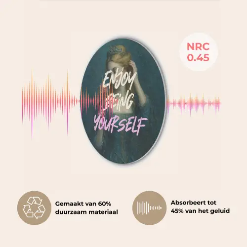 Vrouw - Roos - Quote Akoestische PET Vilt - Rond klein -USP_NL