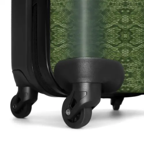 Groen slangenhuid met symmetrische schubstructuur NBS - Handbagage koffer - Volwassenen Unisex middel -wiel