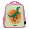 Dino - Natuur - Groen Kinderrugzak - Roze middel -3d