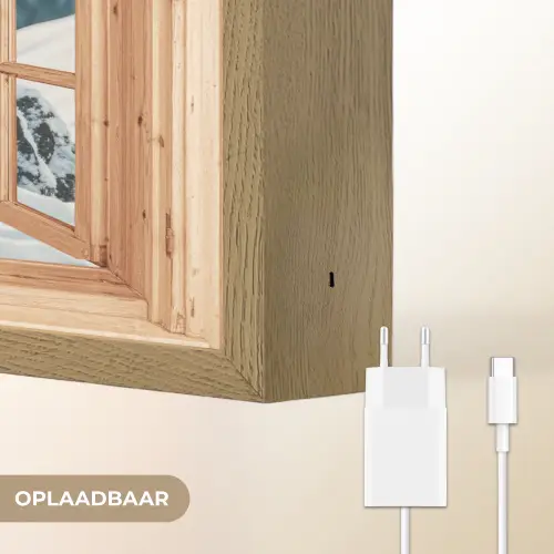 Doorkijk - Hert - Landschap - Winter - Natuur - Dieren - Bergen Light Box met batterij (Wandlamp) middel -USP_websiteoplaadbaarNL