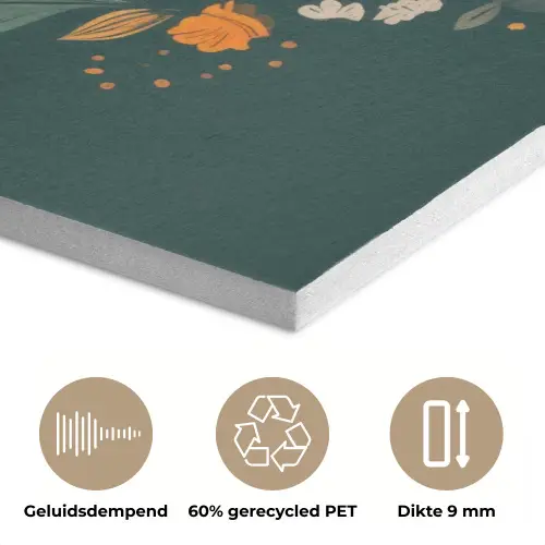 Sierlijk - Vlinder - Groen - Bladeren PET vilt klein -closeup_NL
