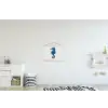 Zeepaardje - Staart - Blauw textielposter latten blank klein -kinderkamer