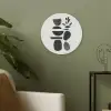 Japandi - Zwart - Abstract Akoestische PET Vilt - Rond klein -sfeer2