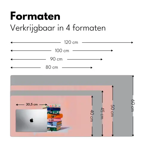 Boeken - Stapel - Kleurrijk Muismat XXL klein -sfeer5