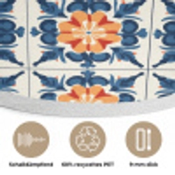 Traditioneel - Tegel - Oranje Akoestische PET Vilt - Rond klein 838 -closeup_DE