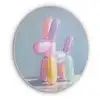 Dier - Ballon - Pasteltinten - Glanzend Akoestische PET Vilt - Rond klein -3d