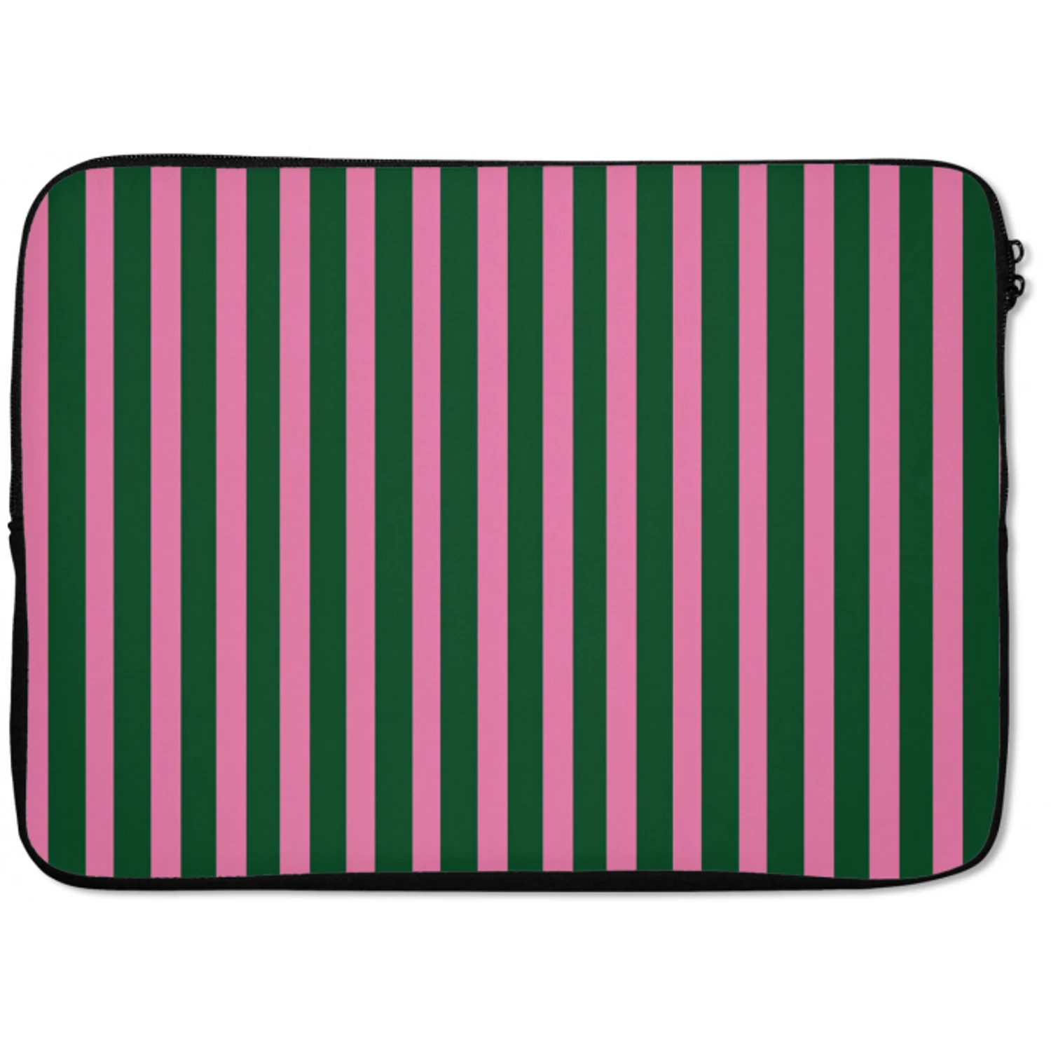 Verticale strepen - Groen - Roze laptophoes neopreen klein 279 -zkaufland3dotto