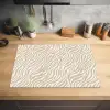 Zebra - Patroon - Beige Inductie beschermer vinyl 3mm klein 276 -sfeer5