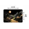 Gouden rivier - Bergen - Maan - Sterrenhemel Placemat vinyl groot -specs
