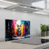 Rendier - Gewei - Krans - Kleurrijk keuken achterwand spatscherm klein -3d_schuin