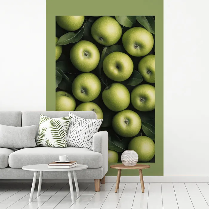 Appels - Groen - bladeren fotobehang vinyl groot -woonkamer