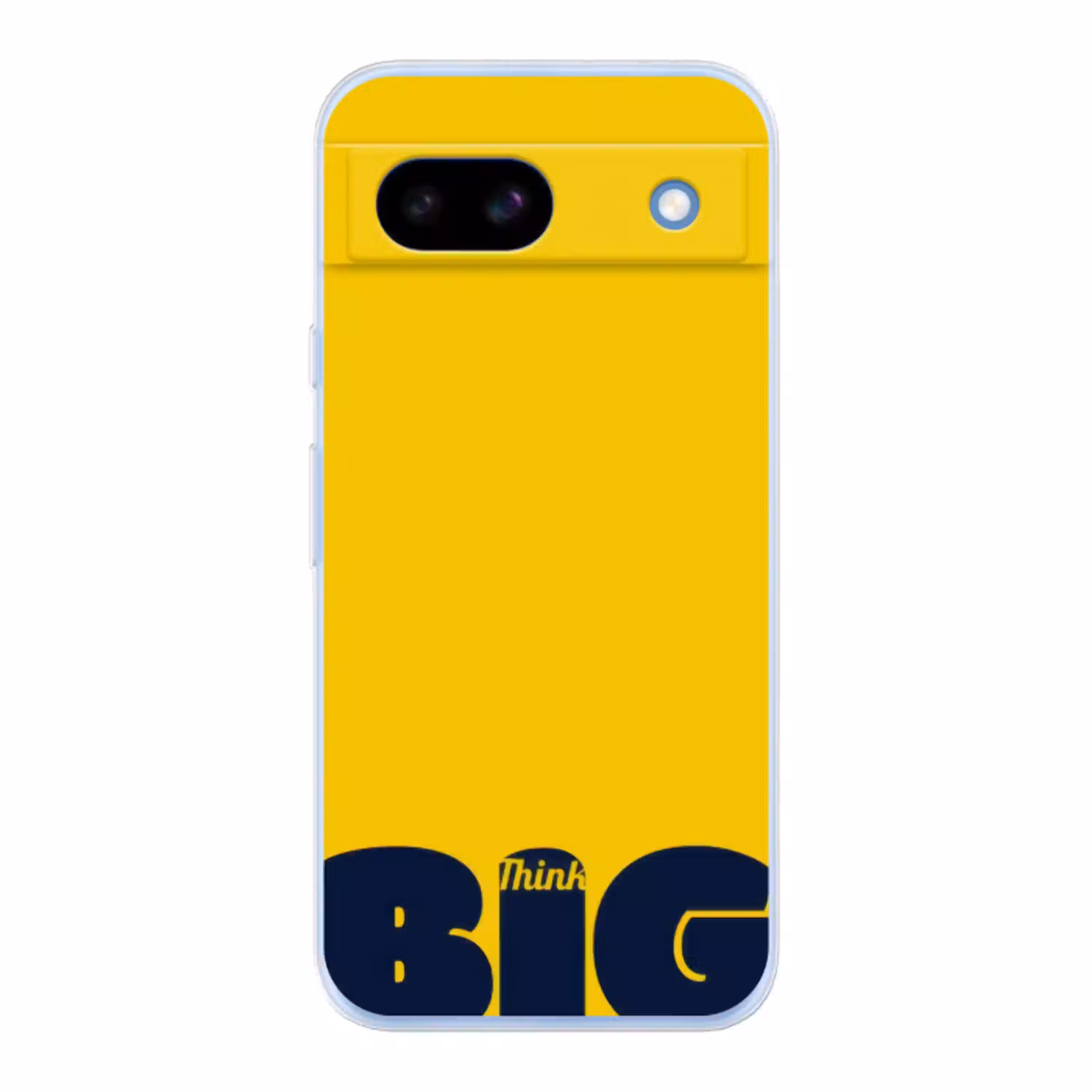 Geel - Think big - Grafisch Telefoonhoesje Google Pixel 8 a klein -3d