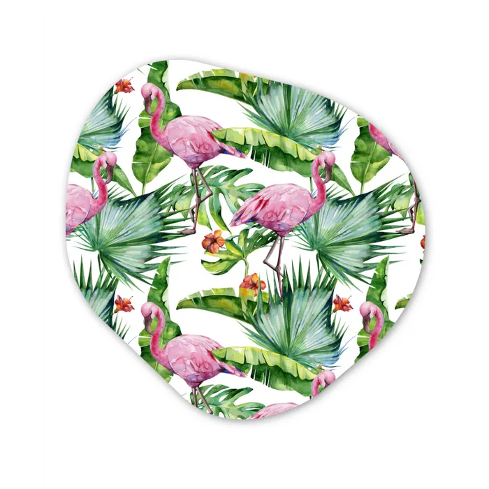 Bladeren - Flamingo - Bloemen - Jungle Wandcirkel Organisch Aluminium middel -3d