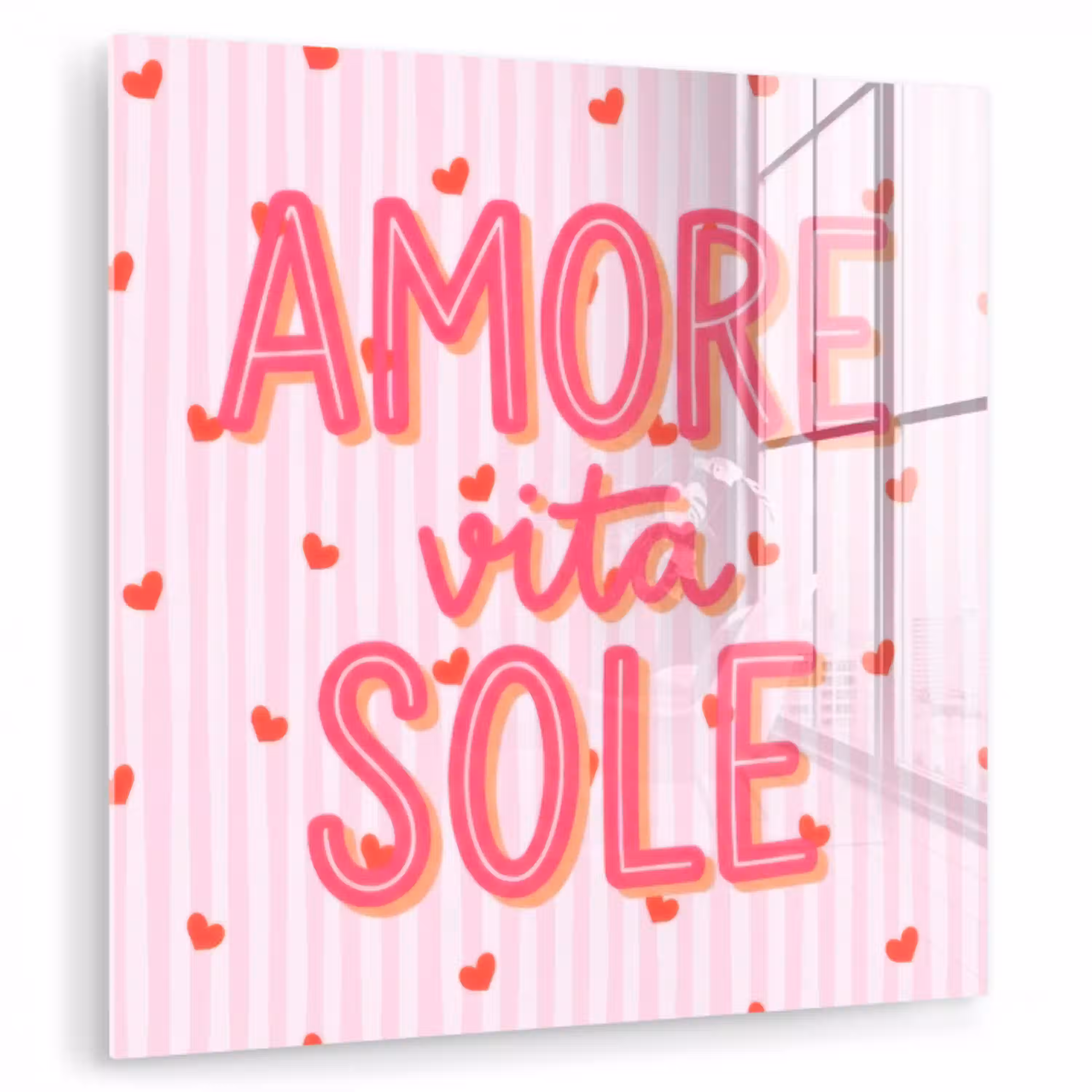Amore vita sole - Roze - Hartjes plexiglas 5mm klein -zzzproduct_nieuw
