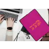 Oh la la - Roze - Oranje - Minimalistisch laptophoes neopreen klein -bureau