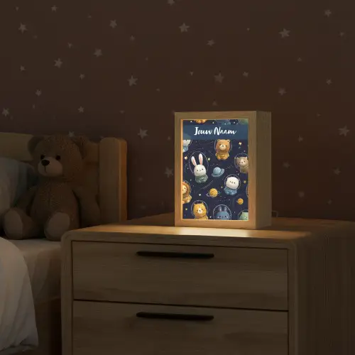 Dieren - Sterrenhemel - Ruimte Light Box met kabel (Kinderlampje) klein -sfeer1_kind