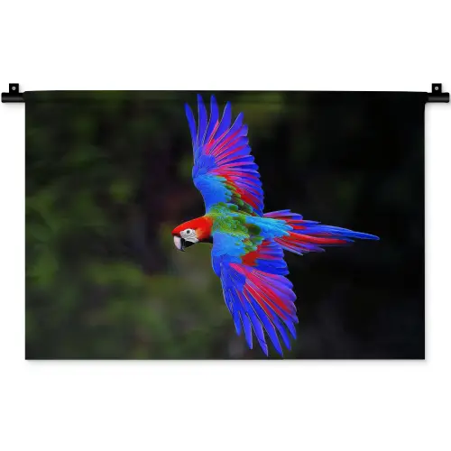 Felgekleurd - Papegaai - Bos - Vleugels Wandkleed katoen klein -zz3d