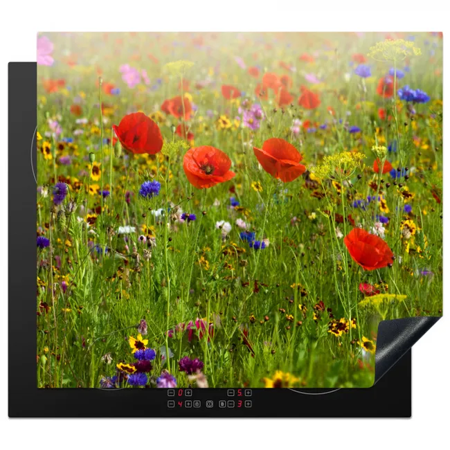 Wildbloemenweelde in de Zomer Inductie beschermer vinyl 3mm middel -3d