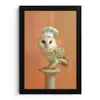 Kerkuil - Koksmuts - Oranje - Vogel fotolijst zwart zonder passe partout klein -3d
