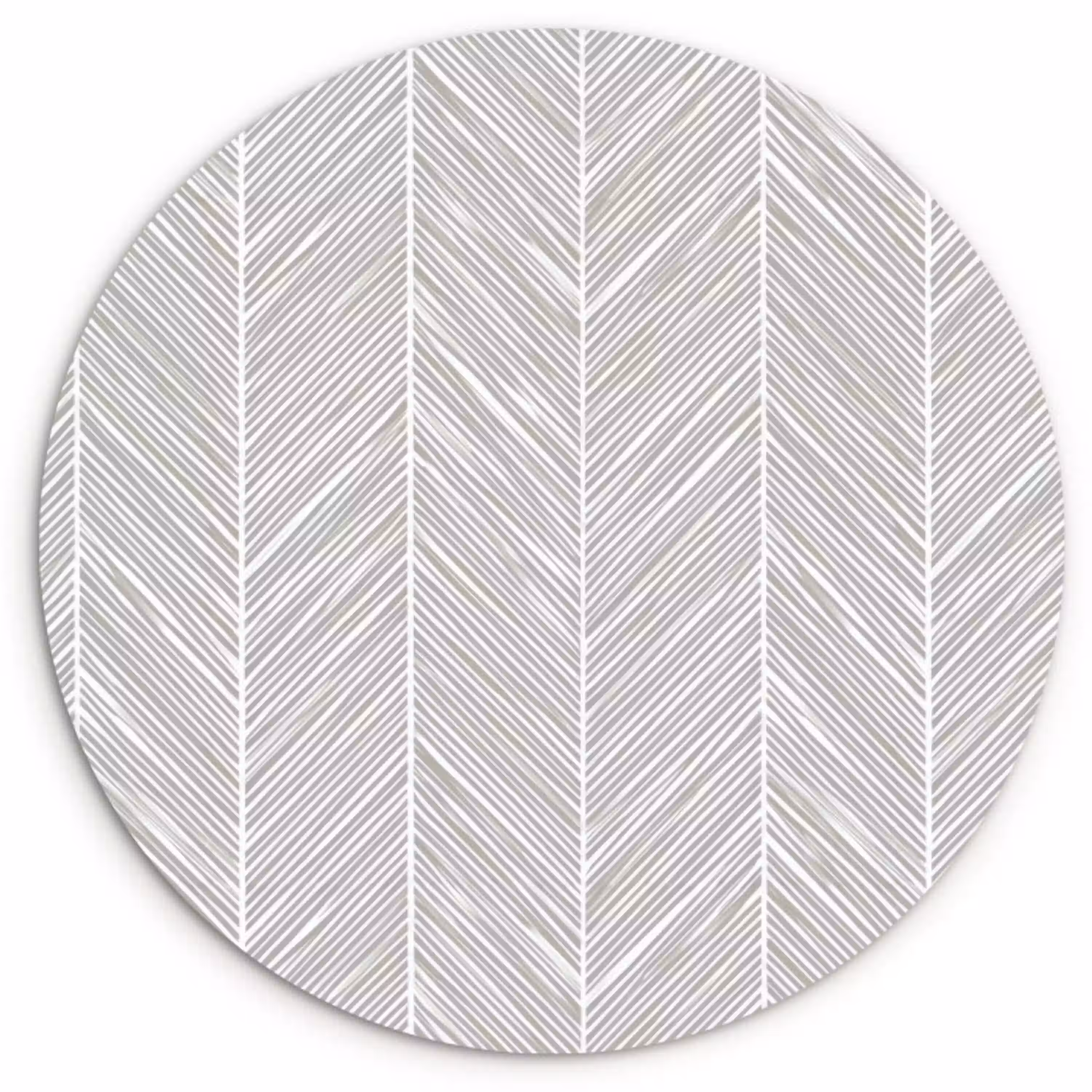 Klassiek - Visgraat - Grijs Wandcirkel kunststof plaat 5mm dik klein 188 -3d