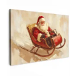 Kerst - Slee - Kerstman canvas 2cm klein -z3d