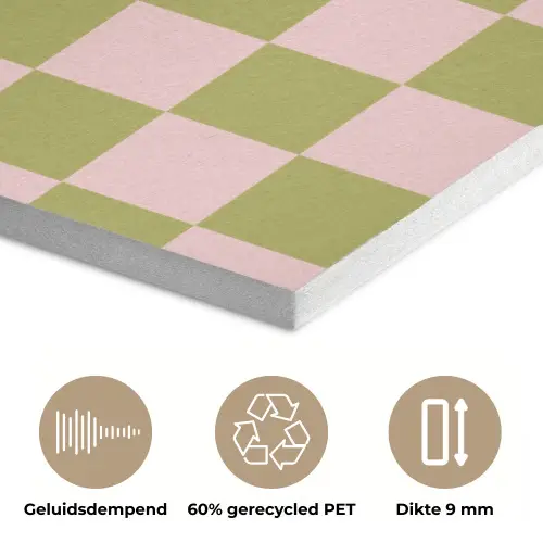 Patroon - Geblokt - Olijfgroen - Amore PET vilt klein -closeup_NL